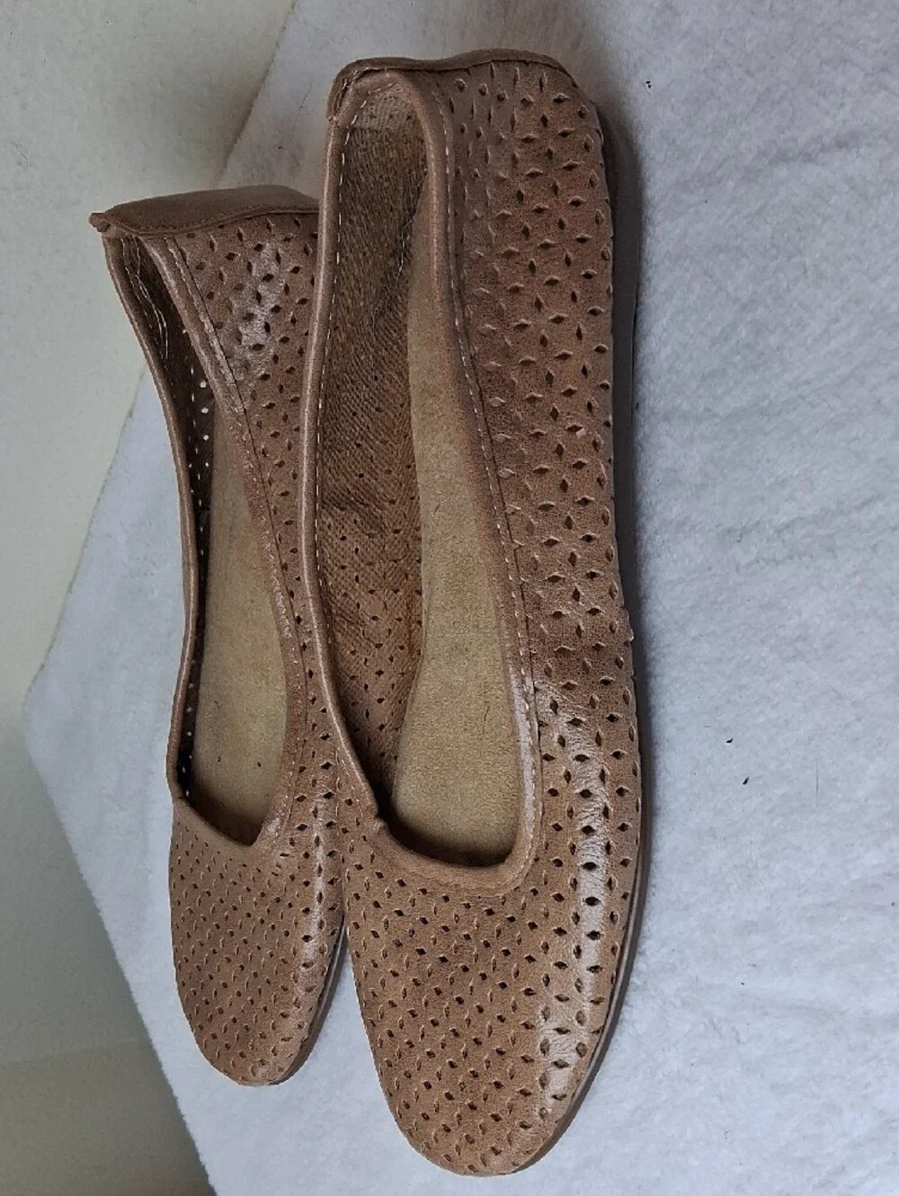 A2 By Aerosoles Perforated Tan Ballet Flats - Women